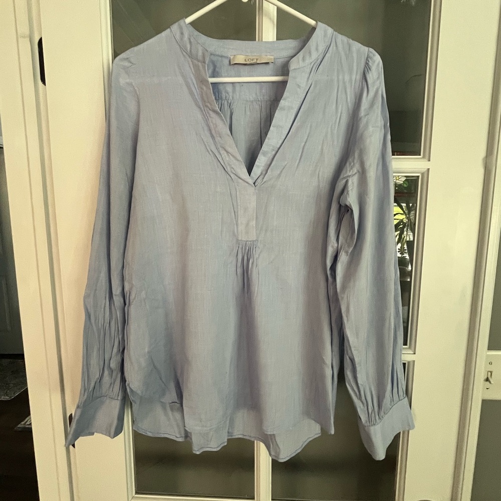 LOFT Women's Light Blue Top